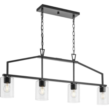Progress Lighting Goodwin 4-Light Linear Island Chandelier - 120V - Matte Black