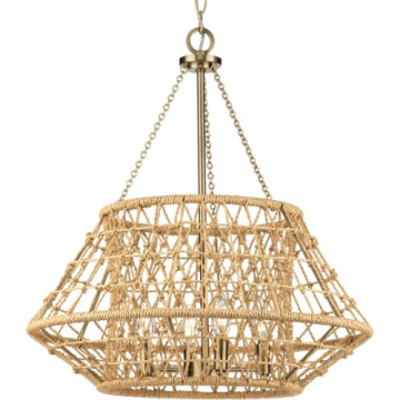 Progress Lighting Laila 4-Light Chandelier - 120V - Vintage Brass