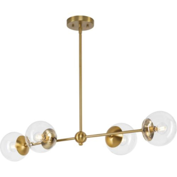 Progress Lighting Atwell 4-Light Linear Island Chandelier - 120V - Brushed Bronze
