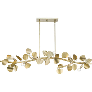 Progress Lighting Laurel 7-Light Linear Chandelier - 120V - Gilded Silver
