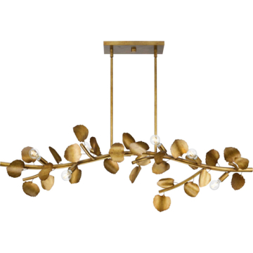 Progress Lighting Laurel 7-Light Linear Chandelier - 120V - Gold Ombre