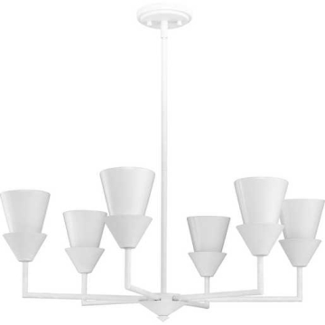 Progress Lighting Pinellas 6-Light Chandelier - 120V - White Plaster
