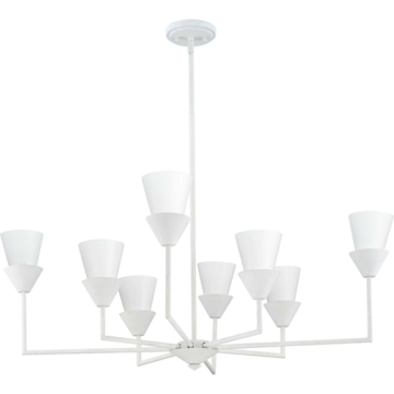 Progress Lighting Pinellas 8-Light Chandelier - 120V - White Plaster
