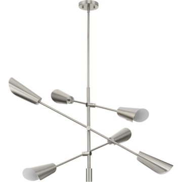 Progress Lighting Cornett 6-Light Chandelier - 120V - Brushed Nickel