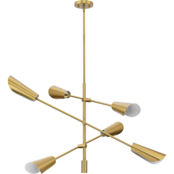 Progress Lighting Cornett 6-Light Chandelier - 120V - Brushed Gold