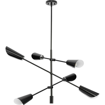 Progress Lighting Cornett 6-Light Chandelier - 120V - Matte Black