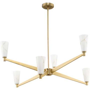 Progress Lighting Tosca 6-Light Modern Luxe Chandelier - 120V - Brushed Bronze