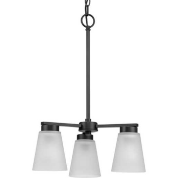 Progress Lighting Tanner 3-Light Transitional Chandelier - 120V - Matte Black