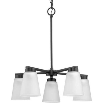 Progress Lighting Tanner 5-Light Transitional Chandelier - 120V - Matte Black