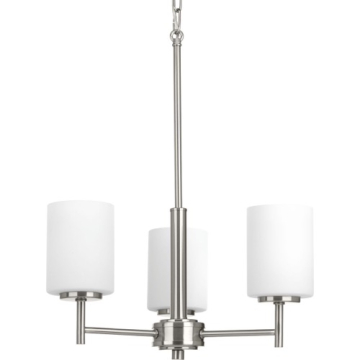 Progress Lighting Replay 17" 3-Light Chandelier - 120V - Brushed Nickel