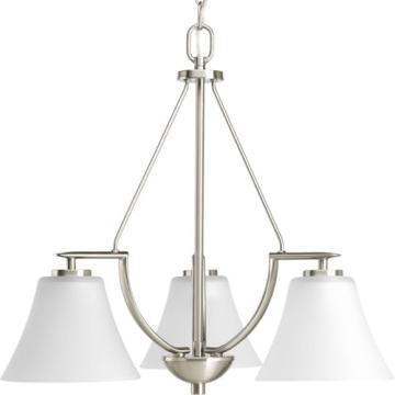 Progress Lighting Bravo 23" 3-Light Chandelier - 120V - Brushed Nickel
