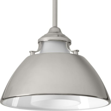 Progress Lighting Carbon 1-Light Pendant - 120V - Polished Nickel