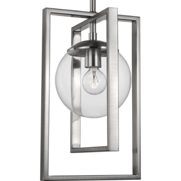 Progress Lighting Atwell Square 1-Light Pendant - 120V - Brushed Nickel