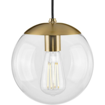Progress Lighting Atwell 8" Round 1-Light Pendant - 120V - Brushed Bronze