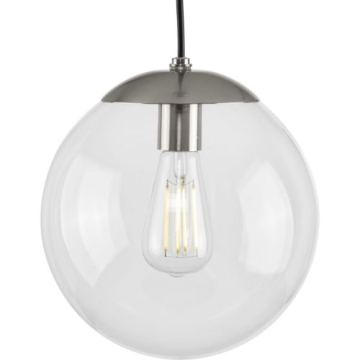 Progress Lighting Atwell 10" Round 1-Light Pendant - 120V - Brushed Nickel