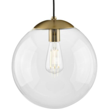 Progress Lighting Atwell 12" Round 1-Light Pendant - 120V - Brushed Bronze