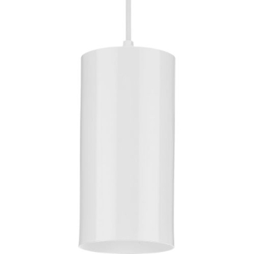Progress Lighting Cylinder 6" 1-Light Pendant - 120V - White