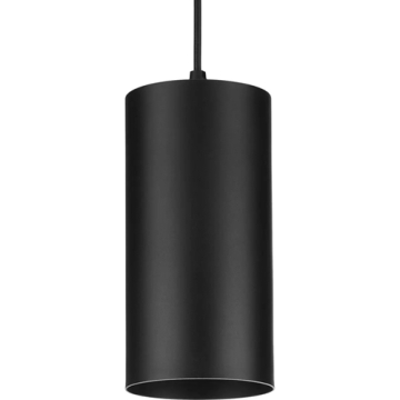 Progress Lighting Cylinder 6" 1-Light Pendant - 120V - Black