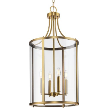 Progress Lighting Gilliam 4-Light Pendant - 120V - Vintage Brass
