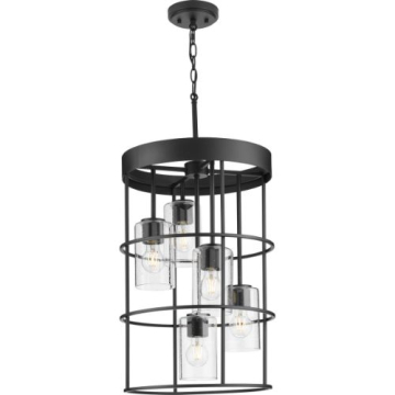 Progress Lighting Burgess 5-Light Pendant - 120V - Matte Black