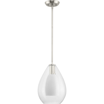 Progress Lighting Carillon 1-Light Pendant - 120V - Brushed Nickel