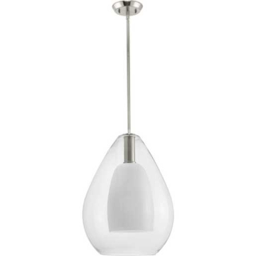 Progress Lighting Carillon 1-Light Large Pendant - 120V - Brushed Nickel