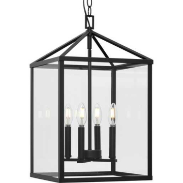 Progress Lighting Hillcrest 4-Light Pendant - 120V - Matte Black