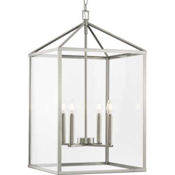 Progress Lighting Hillcrest 4-Light Large Pendant - 120V - Brushed Nickel