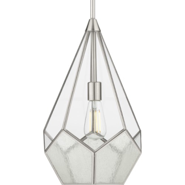 Progress Lighting Cinq 12" 1-Light Pendant - 120V - Brushed Nickel