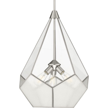 Progress Lighting Cinq 19" 3-Light Pendant - 120V - Brushed Nickel