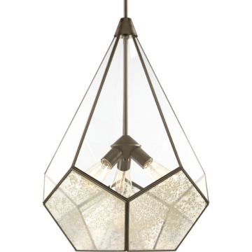 Progress Lighting Cinq 19" 3-Light Pendant - 120V - Antique Bronze