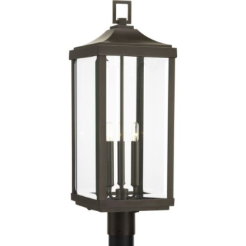 Progress Lighting Gibbes Street 3-Light Post Top Lantern - 120V - Antique Bronze