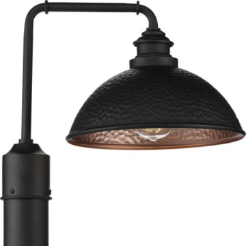 Progress Lighting Englewood 1-Light Post Top Lantern - 120V - Textured Black