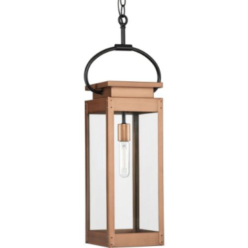 Progress Lighting Union Square 1-Light Hanging Lantern - 120V - Antique Copper