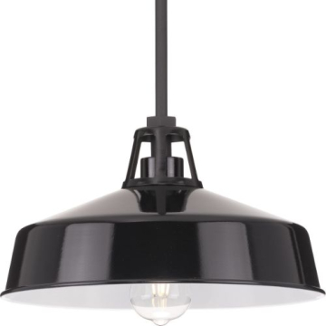 Progress Lighting Cedar Springs 1-Light Hanging Lantern - 120V - Black