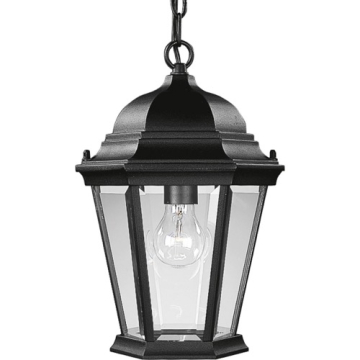 Progress Lighting Welbourne 1-Light Hanging Lantern - 120V - Textured Black