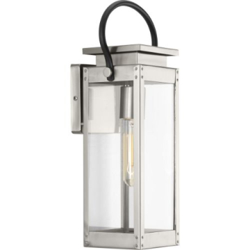 Progress Lighting Union Square 1-Light Small Outdoor Wall Lantern - 120V - Stainless Steel