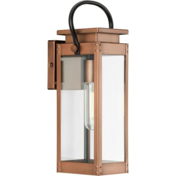 Progress Lighting Union Square 1-Light Small Outdoor Wall Lantern - 120V - Antique Copper
