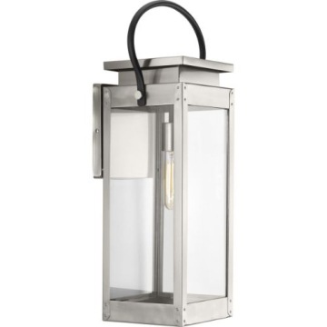 Progress Lighting Union Square 1-Light Large Outdoor Wall Lantern - 120V - Stainless Steel