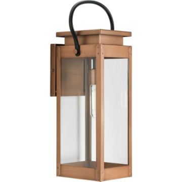 Progress Lighting Union Square 1-Light Large Outdoor Wall Lantern - 120V - Antique Copper