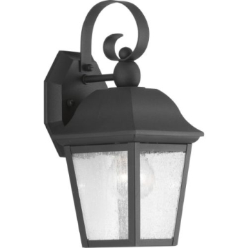 Progress Lighting Kiawah 1-Light Small Outdoor Wall Lantern - 120V - Textured Black