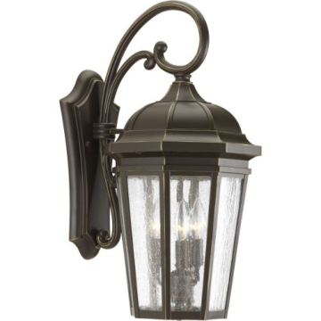 Progress Lighting Verdae 3-Light Large Outdoor Wall Lantern - 120V - Antique Bronze