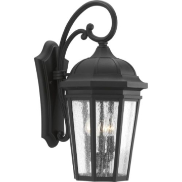 Progress Lighting Verdae 3-Light Large Outdoor Wall Lantern - 120V - Textured Black
