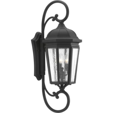 Progress Lighting Verdae 3-Light Extra Large Outdoor Wall Lantern - 120V - Textured Black