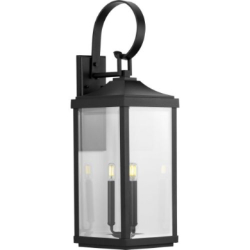 Progress Lighting Gibbes Street 3-Light Large Outdoor Wall Lantern - 120V - Textured Black