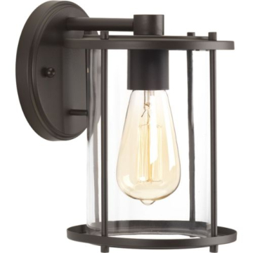 Progress Lighting Gunther 1-Light Small Outdoor Wall Lantern - 120V - Antique Bronze