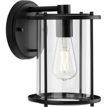 Progress Lighting Gunther 1-Light Small Outdoor Wall Lantern - 120V - Matte Black