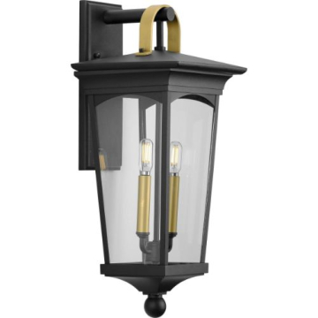 Progress Lighting Chatsworth 2-Light Medium Outdoor Wall Lantern - 120V - Textured Black