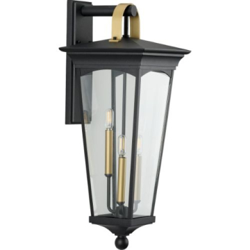 Progress Lighting Chatsworth 3-Light Large Outdoor Wall Lantern - 120V - Textured Black