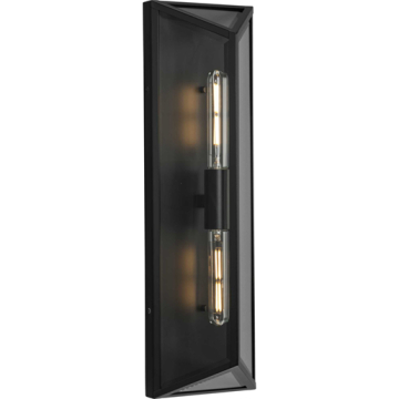 Progress Lighting Bristol 2-Light Large Outdoor Wall Lantern - 120V - Matte Black